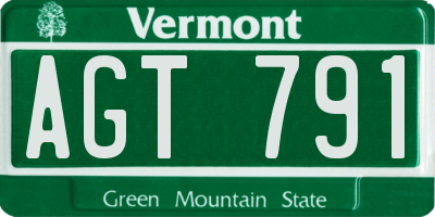 VT license plate AGT791