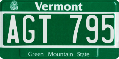 VT license plate AGT795