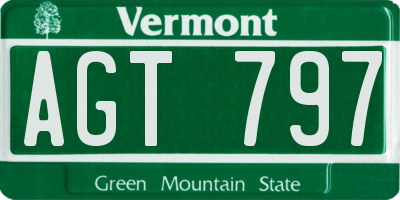 VT license plate AGT797