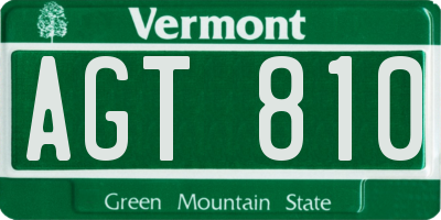 VT license plate AGT810