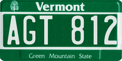 VT license plate AGT812