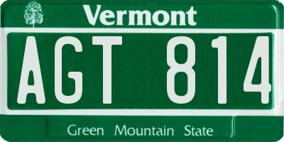 VT license plate AGT814