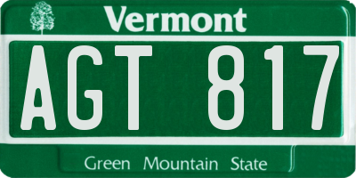 VT license plate AGT817