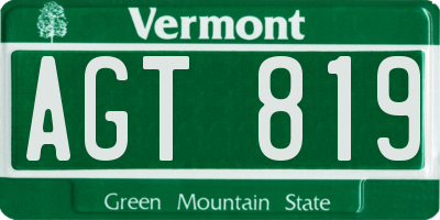 VT license plate AGT819