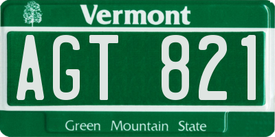 VT license plate AGT821