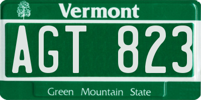 VT license plate AGT823