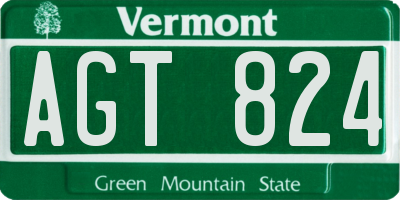 VT license plate AGT824