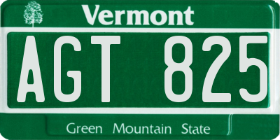 VT license plate AGT825