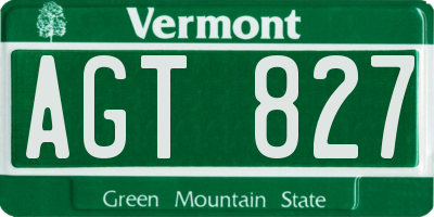 VT license plate AGT827