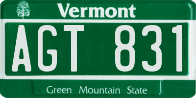 VT license plate AGT831