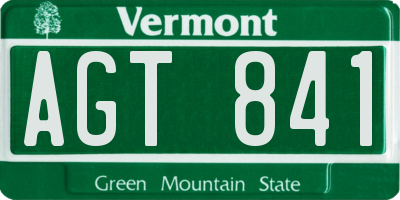 VT license plate AGT841