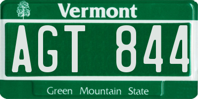 VT license plate AGT844