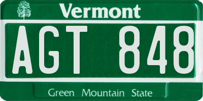VT license plate AGT848