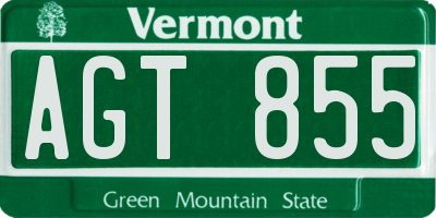 VT license plate AGT855