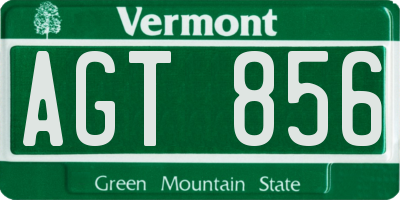 VT license plate AGT856