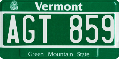 VT license plate AGT859