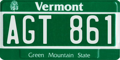 VT license plate AGT861