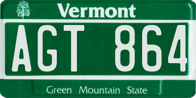 VT license plate AGT864