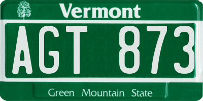 VT license plate AGT873