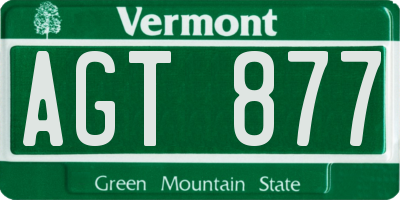 VT license plate AGT877