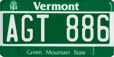 VT license plate AGT886