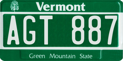 VT license plate AGT887