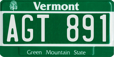 VT license plate AGT891