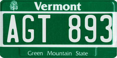 VT license plate AGT893