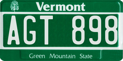 VT license plate AGT898