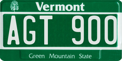 VT license plate AGT900