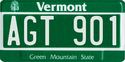 VT license plate AGT901
