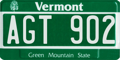 VT license plate AGT902