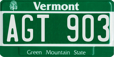 VT license plate AGT903