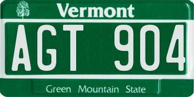 VT license plate AGT904