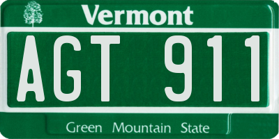 VT license plate AGT911
