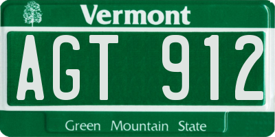 VT license plate AGT912