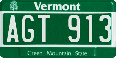 VT license plate AGT913