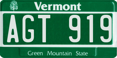 VT license plate AGT919