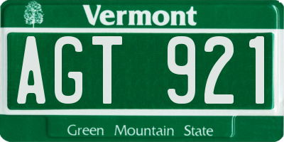 VT license plate AGT921