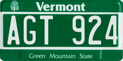 VT license plate AGT924
