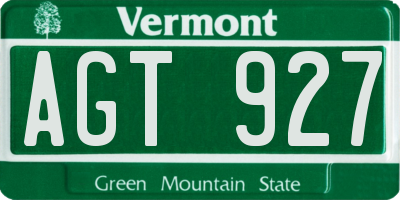 VT license plate AGT927
