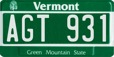 VT license plate AGT931