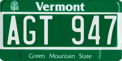 VT license plate AGT947