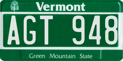 VT license plate AGT948
