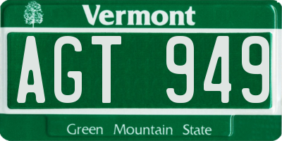 VT license plate AGT949