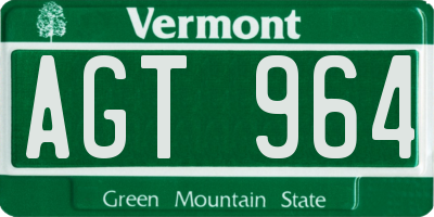 VT license plate AGT964