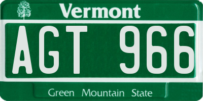 VT license plate AGT966