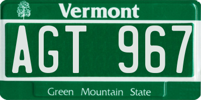 VT license plate AGT967