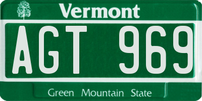 VT license plate AGT969