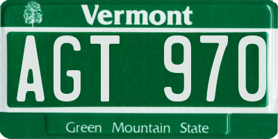 VT license plate AGT970